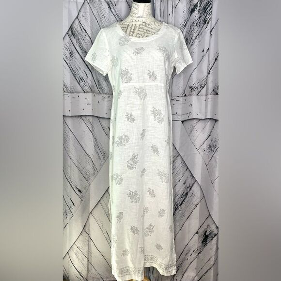 Vintage Sweet Jessie Linen Sheath Maxi Dress Size M - Picture 1 of 5